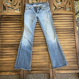7 For All Mankind Light Blue Low Rise Flare Jeans
